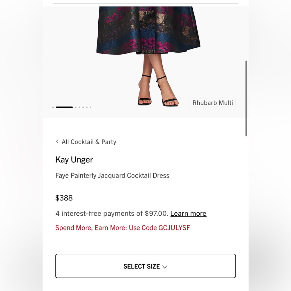 NEW Kay Unger Faye Painterly Jacquard Cocktail Dress - Picture 9 of 15